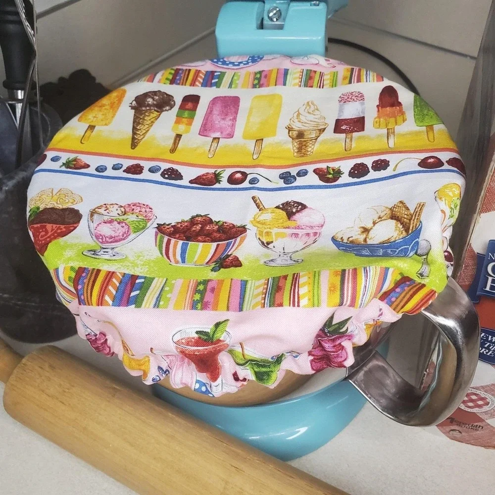 Ice Cream Shoppe Purple Reversible KitchenAid Mixer Mixing Bowl Cover Baking‎